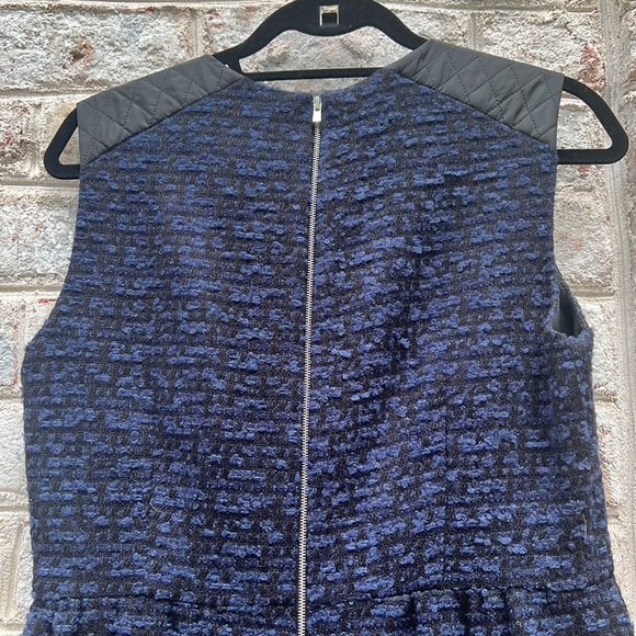 Sandro Navy Blue and Black Tweed and Wool Dress - Picture 6 of 13